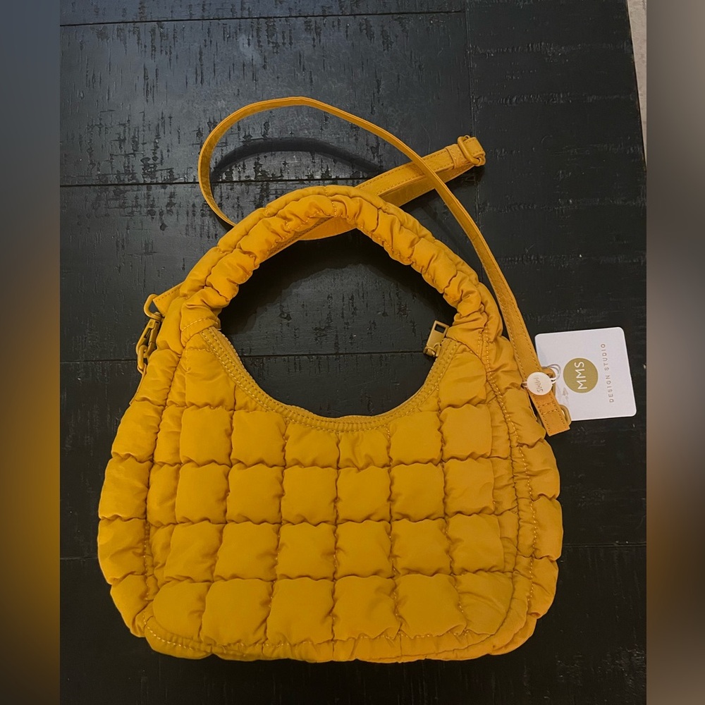 MMS Design Studio - Golden Yellow Quilted Shoulder Bag